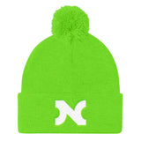 KNIT HAT WHITE N w POM-POM