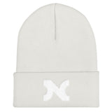 KNIT CUFFED BEANIE WHITE N