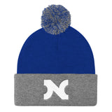 KNIT HAT WHITE N w POM-POM