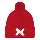 KNIT HAT WHITE N w POM-POM